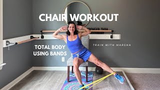 SEATED FULL BODY BAND WORKOUT  BEGINNER [upl. by Swithin]