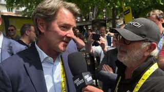 RENCONTRE sur le Tour de France avec François Baroin maire de Troyes ville étape 9 [upl. by Aicnelav]