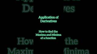 How to find Maxima and Minima of a function application of derivativesshortsmathsclass12maths [upl. by Nikoletta231]