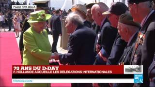 70 ans du DDay  larrivée de la Reine dAngleterre Elizabeth II [upl. by Dotson300]