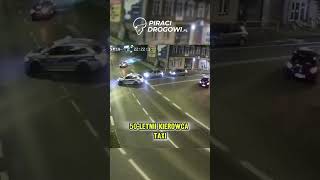 🚕⚠️🚓 Taksówkarz prawie staranował radiowóz policji 🎥 [upl. by Enylhsa]