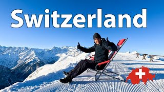 Hasliberg Switzerland in winter 4K  Skiing  Snowboarding  Schlitteln [upl. by Halyahs]