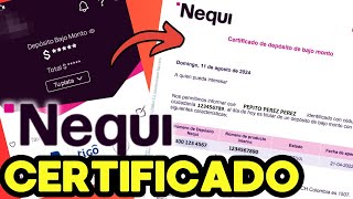 CERTIFICADO BANCARIO NEQUI ¿Cómo sacar ¿Cómo descargar [upl. by Ellenoj]