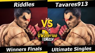 UWaterloo SSBU F23w11 Winners Finals  Riddles Kazuya vs Tavares913 Kazuya [upl. by Burkitt]