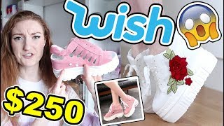 250 WISH SHOE HAUL AND TRY ON 2018 [upl. by Giovanna]