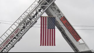 Wellsburg honors the life of Richard Kins with marching procession involving several local fire depa [upl. by Auop536]