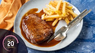 Filet pur met bordelaisesaus en frietjes  Klaar in 20 minuten [upl. by Airamesor]