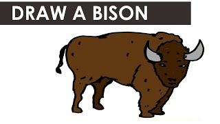 HOW TO DRAW A BISON EASY [upl. by Reinnej]