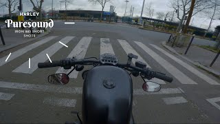 Pure RAW sound  Harley iron 883  Short shots exhaust [upl. by Aldwin]