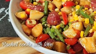 Roasted Potatoes and Green Bean Salad  PERFECT Side Dish❤️ [upl. by Ahsinnek]