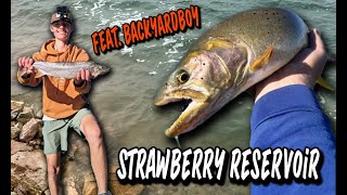 Strawberry Reservoir Shore Fishing BackyardBoyTV COLLAB [upl. by Ttegirb]