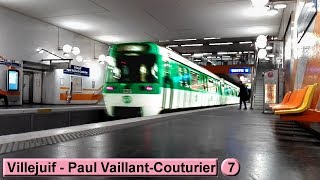 Villejuif  Paul VaillantCouturier  Ligne 7  Métro de Paris  RATP MF77 [upl. by Grishilde]