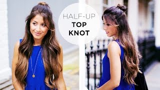 Half Up Top Knot Hairstyle Tutorial [upl. by Hansen748]