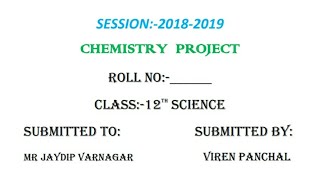 CLASS 12TH CHEMISTRY PROJECT FILE PDF DOWNLOAD [upl. by Ruder55]