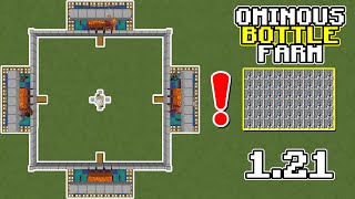 Minecraft Easy OMINOUS BOTTLE FARM 121  350 Bottles HR  Tutorial [upl. by Ramma]