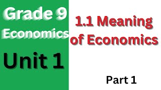 11 Meaning of Economics [upl. by Lombardi]