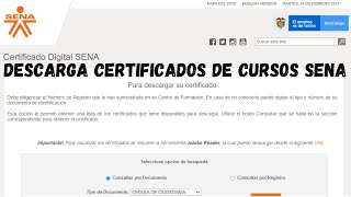 COMO DESCARGAR CERTIFICADOS 📃DE CURSOS REALIZADOS EN EL SENA CONSTANCIAS  DIPLOMAS TUTORIAL✔️ [upl. by Sivrep278]