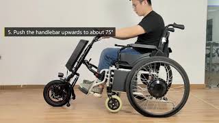 Installation video of Wheelchair Handcycle Attachment Handbike [upl. by Oleta]