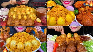 ASMR EATING SPICY EGG BIRIYANI AND CHICKEN CURRY MUKHBANG COMPILATION 😍🔥The foodie one [upl. by Lisk]