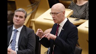 Live John Swinney facing FMQs after extending scrapping of peak rail fares politics news [upl. by Ahsimot406]