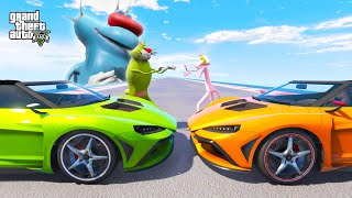 1000 IMPOSSIBLE FUNNY STUNT RACE with OGGY amp JACKPINKPANTHER in GTA 5 GTA 5 Funny Moments [upl. by Eidod762]