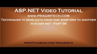 Techniques to send data from one webform to another in aspnet Part 58 [upl. by Humberto]