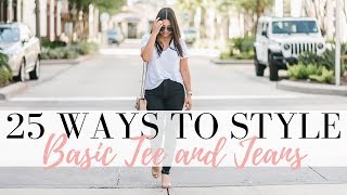 How To Style Jeans And A TShirt  25 Everyday Outfit Ideas  LuxMommy [upl. by Leonsis]