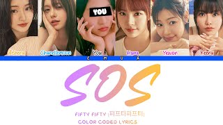 FIFTY FIFTY피프티피프티 YOU AS A MEMBER ‘SOS’ KARAOKE COLOR CODED LYRICSEASY LYRICS [upl. by Silvano]