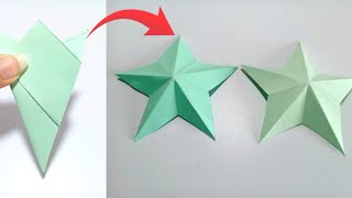 How To Make Simple And Easy Paper Star  How To Cut A Perfect Star  Origami Stars Tutorial [upl. by Nod]