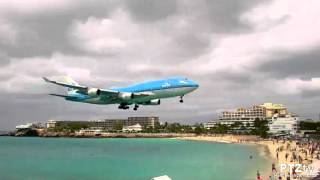 KLM 747 Landing in St Maarten on 342016 [upl. by Ordisi463]