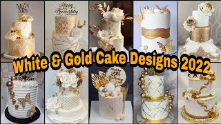 White And Gold Cake Decoration 2022White amp Gold Cake Decoration Ideas For BirthdayAnniversary [upl. by Ainesej698]