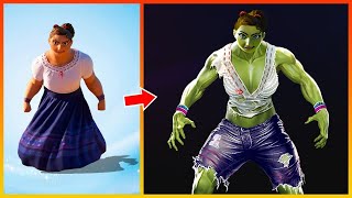 Encanto Luisa Madrigal Glow Up Into She Hulk  Cartoon Transformation Stars wow [upl. by Dustan]