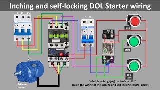 DOL Starter Interlock with Jogging Inching Circuit Wiring Diagram  Electricalgenius [upl. by Ecinnahs690]