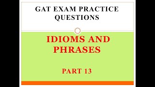 GAT Exam Practice Questions Part 13 [upl. by Chrissy]