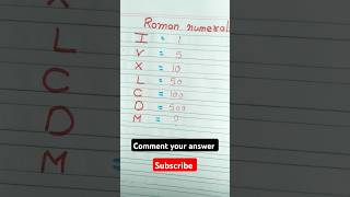 Roman numbers 1 to 1000  Roman numerals 1 sa 1000 tak Maths shorts shortsvideo maths [upl. by Hnahk]