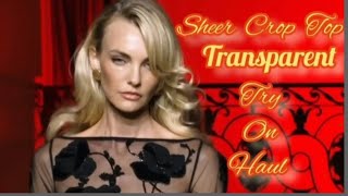 Transparent dress  Sheer Crop Top Try on Haul  Seethrough amp Braless Vibe fashion youtube [upl. by Ettennad179]