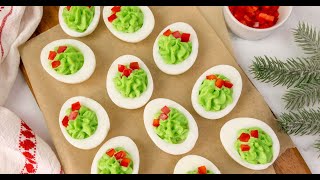 Christmas Deviled Eggs Recipe [upl. by Doowle]