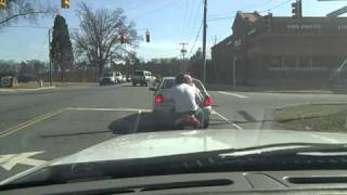 2 people riding on a little moped [upl. by Einwat]