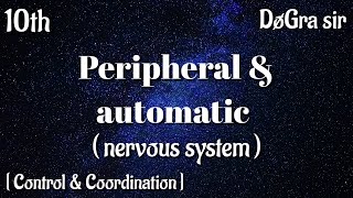 Peripheral and automatic nervous system  Control and coordination  10th  Dogra sir [upl. by Gellman]