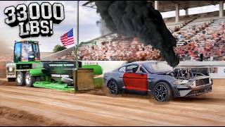 60 Powerstroke Mustang VS Truck Pull [upl. by Neimad]