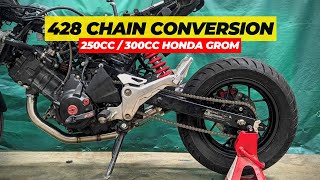 How to  Chain Roller Delete  428 Chain Conversion  Swapped Honda Grom [upl. by Stander]