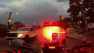 MV22 Rider on the Storm  Riding across Toronto at night Lightning Storm Pouring Rain [upl. by Aniar]