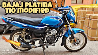 bajaj platina 110 modification  platina exhaust 🔥🔥modified  platina modified [upl. by Euell]