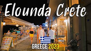 Elounda Crete nightlife walking tour 4k Kreta Greece 2023 [upl. by Joell398]