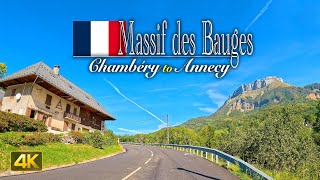 Scenic Drive through the Massif des Bauges in France 🇫🇷 Driving from Chambéry to Annecy [upl. by Cornela]