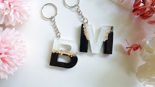 Resin Art Ideas for Beginners  Making Resin Keychains at Home  DIY Resin Letter keychain [upl. by Irret171]