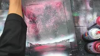 spray paint art EASY ROSETTA NEBULA [upl. by Ahsinid]