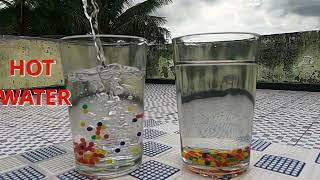 Crystal Jelly Water Balls  Growing Orbeez balls  Hot and Cold water challenge [upl. by Elstan]