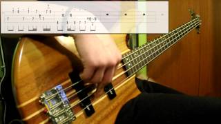 Daft Punk  Around The World Bass Cover Play Along Tabs In Video [upl. by Dub]