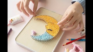 DIY STRING ART——Sleeping Moon [upl. by Magnolia]